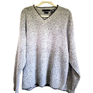 Metropolitan View‎ Men's Large Sweater Gray Speckle Wool Blend Italian Yarn